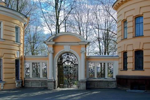 Gate with lattice. Stock Photos
