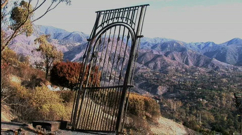 Gate left from fire Stock Footage 419693