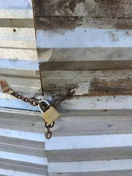 Gate lock and chain Stock Photos