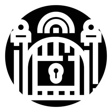 Gate lock and keys security access icon Stock Illustration