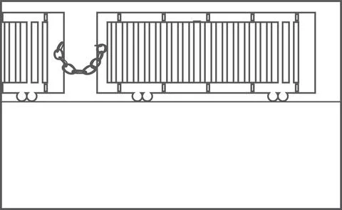 Gate lock icon, Gate lock icon, door lock symbol black vector Stock Illustration
