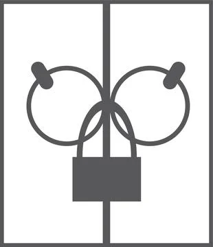 Gate  Locked Black Icon, Vector Illustration Stock Illustration
