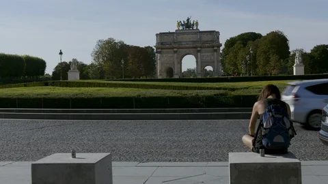 Gate at the Louvre Video stock 95189572