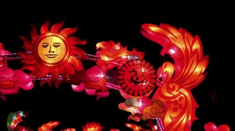 Gate Made Of Chinese Lanterns Stock Footage 10682855