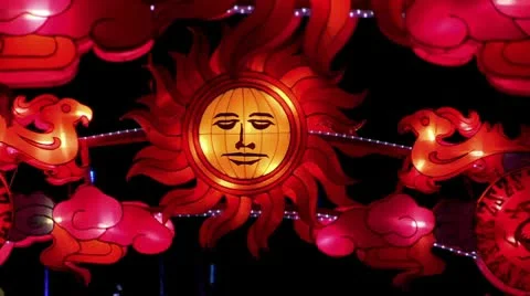 Gate Made Of Chinese Lanterns Video stock 10682865