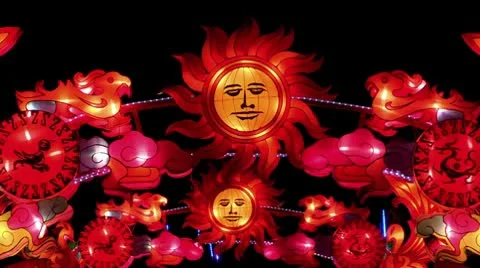 Gate Made Of Chinese Lanterns Stock Footage 10682884