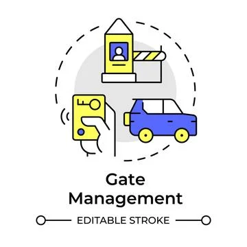 Gate management multi color concept icon Stock Illustration