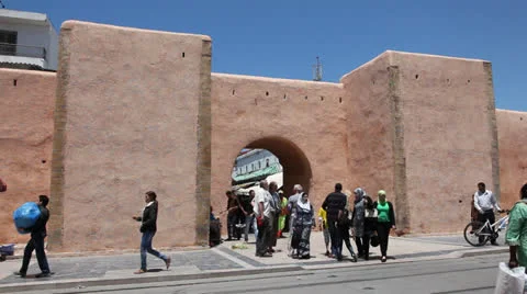 Gate to the medina in Rabat, Morocco Stock Footage 24091514