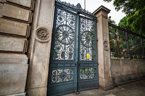 Gate of the Museu da Repblica (Palcio do Catete) in Rio de Janerio, Brazil Stock Photos