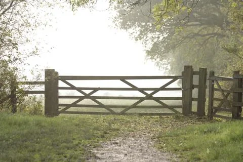 A gate into a nature park near London Stock Photos