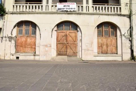 The gate in the old building, the classic old building Stock Photos