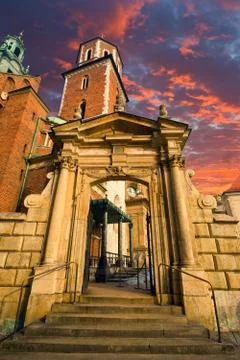 Gate in old castle Stock Photos