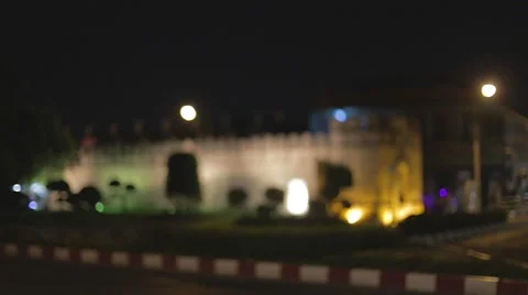 Gate at old city - night Stock Footage 50231289