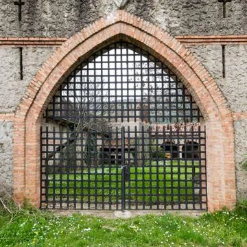Gate of an old medieval castle. Stock Photos