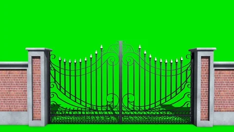 Gate Open Front Green Screen 3D Renderin... | Stock Video | Pond5