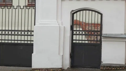 The gate is opened. Old Minsk town, Belarus 2016 Video stock 69143536