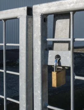 Gate padlock Stock Photos