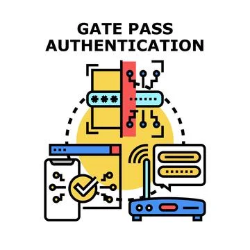 Gate pass authentication data access security concept Stock Illustration