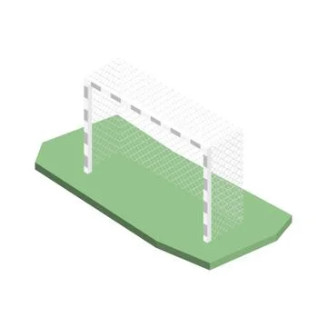Gate for playing soccer in isometric, vector illustration. Stock Illustration
