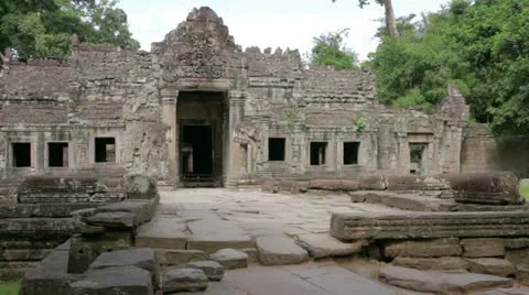 Gate of preah khan temple, angkor, cambodia Video stock 12172319