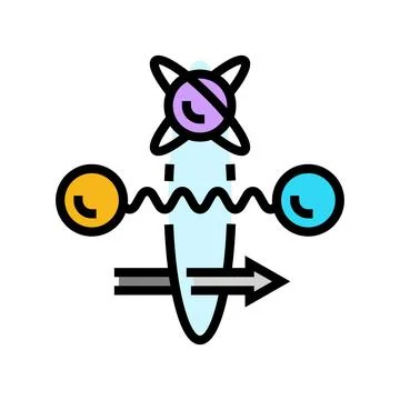 Gate quantum technology color icon vector illustration 스톡 일러스트