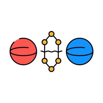 Gate quantum technology icon color illustration Stock Illustration