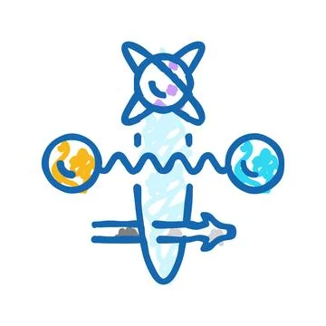 Gate quantum technology icon doodle illustration Stock Illustration