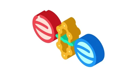 Gate quantum technology isometric icon animation Stock Footage 327285843