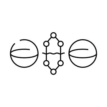 Gate quantum technology line icon vector illustration Stock Illustration