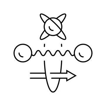 Gate quantum technology line icon vector illustration Stock Illustration