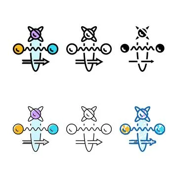 Gate quantum technology variants color icon vector Stockillustratie