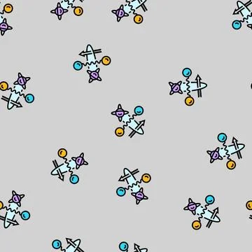 Gate quantum technology vector seamless pattern Stock Illustration