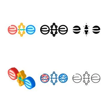 Gate quantum variants technology color icon vector 스톡 일러스트