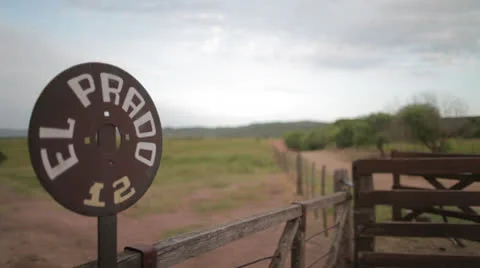 Gate to a ranch Stock Footage 23792237