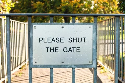 Gate sign Stock Photos