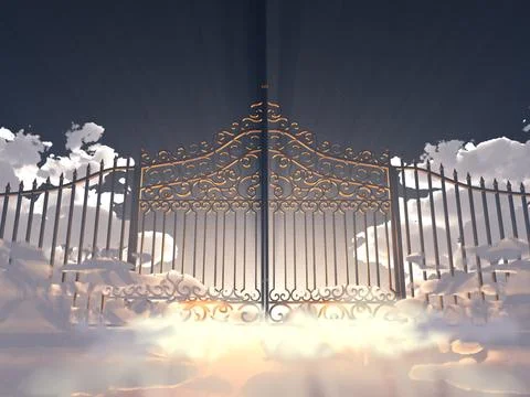 Gate in the sky Stock Illustration