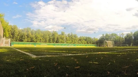 Gate on a soccer stadium at summer timelapse 스톡 동영상 81604832
