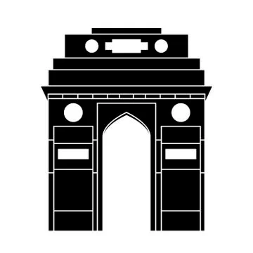 Gate structure emblematic of indian Stock Illustration