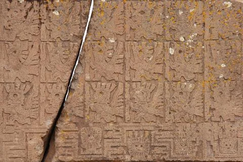 The Gate of the Sun in Tiwanaku Foto stock