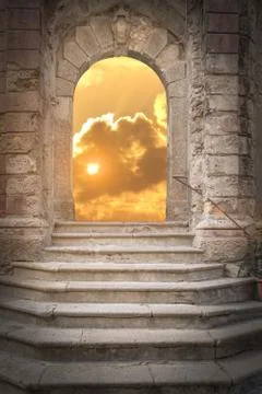 Gate to sunset Stock Photos