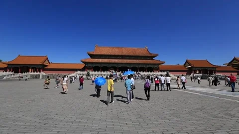Gate of Supreme Harmony (Taihemen) in the Forbidden City Stock Footage 203046252