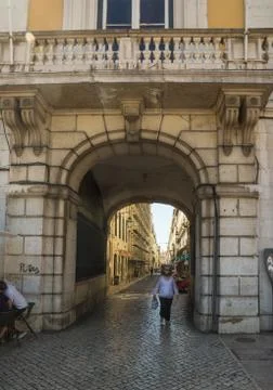 Gate through building Stock Photos