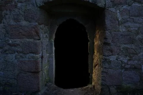 Gate into the unkown Darkness. You don't know whats behind it Stock Photos