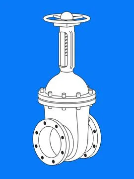 Gate valve on an isolated background. Stock Illustration