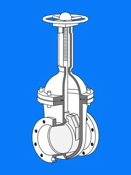 Gate valve on an isolated background. Stock Illustration