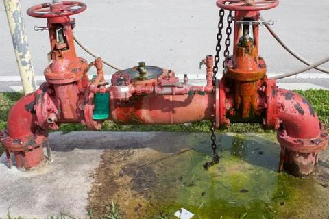 Gate valve leaking water Stock Photos
