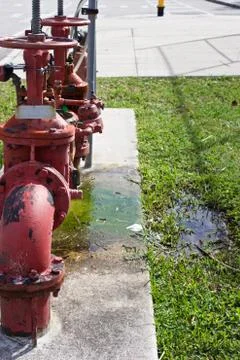 Gate valve leaking water Foto stock