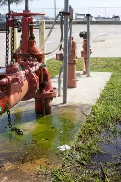 Gate valve leaking water Foto stock
