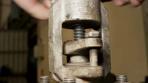 Gate valve rod opens Stock Footage 169835153