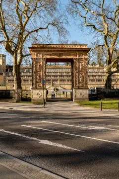 A gate to a vineyard in Potsdam at daylight Stock Photos
